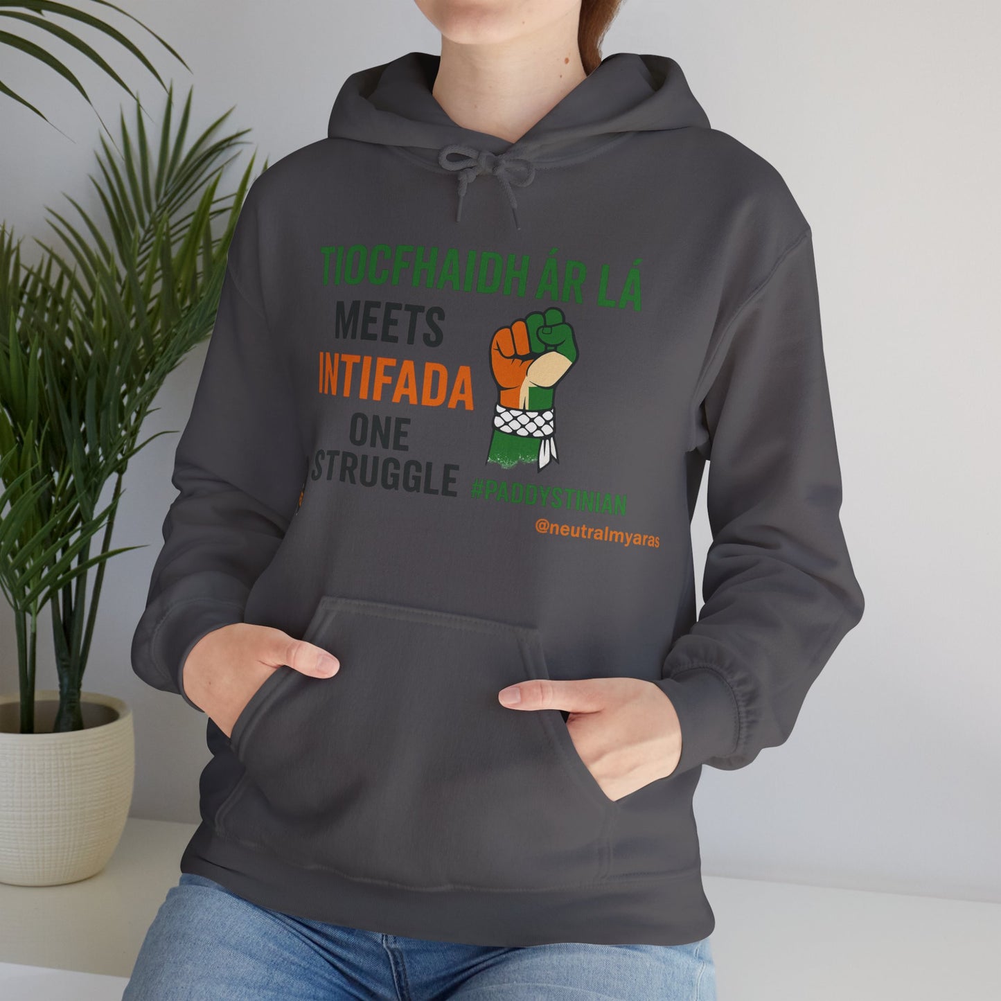 👕 “Tiocfaidh ár lá” Meets “Intifada” – One Struggle - Paddystinian Hoodie