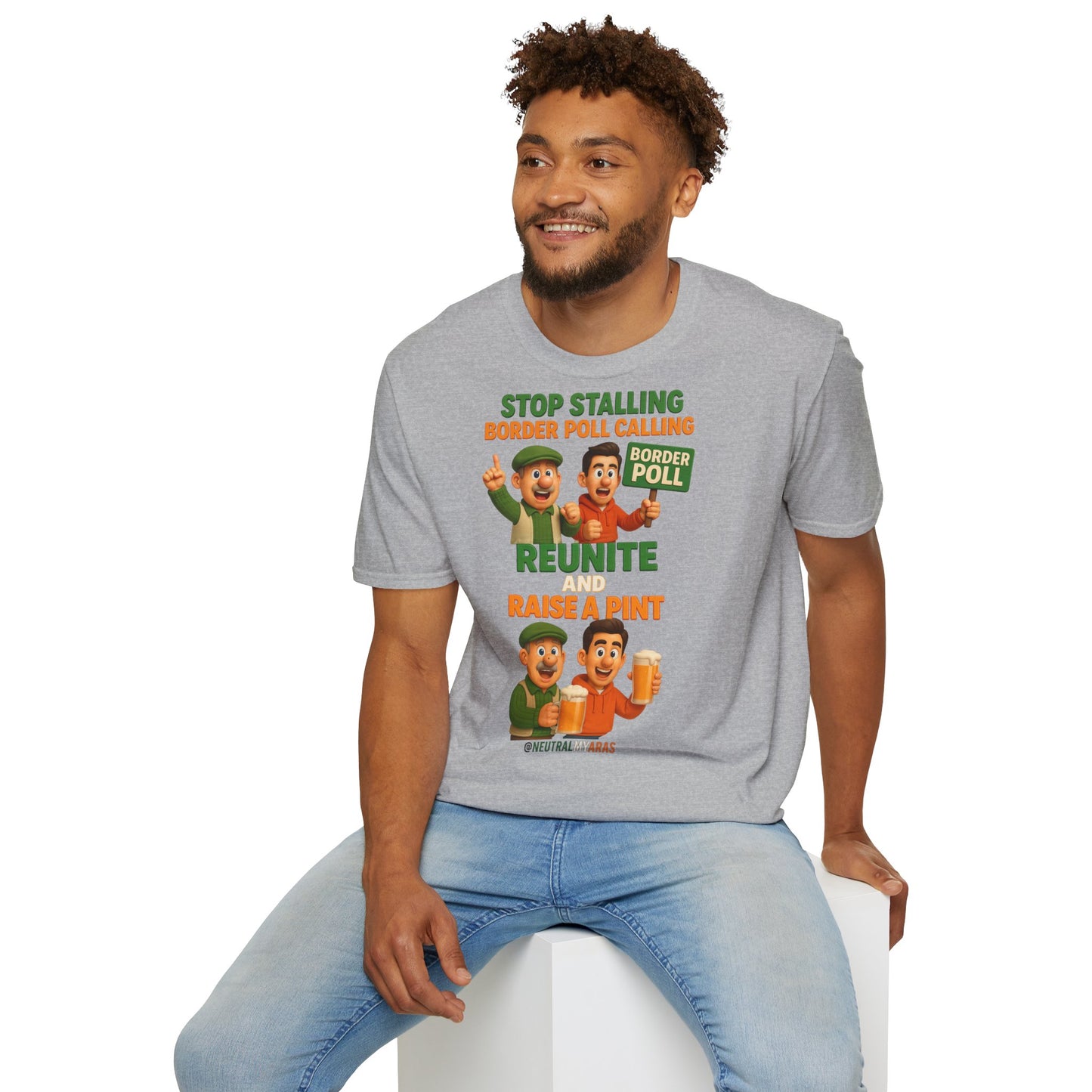 🔥 “Stop Stalling, Border Poll Calling – Reunite and Raise a Pint” T-SHIRT ☘️