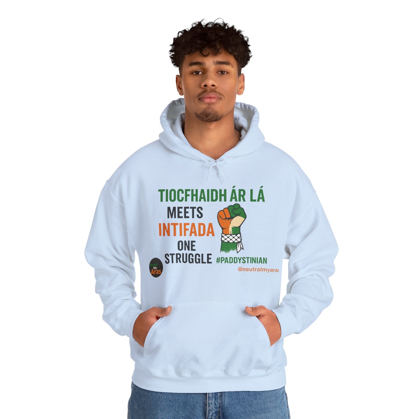 👕 “Tiocfaidh ár lá” Meets “Intifada” – One Struggle - Paddystinian Hoodie