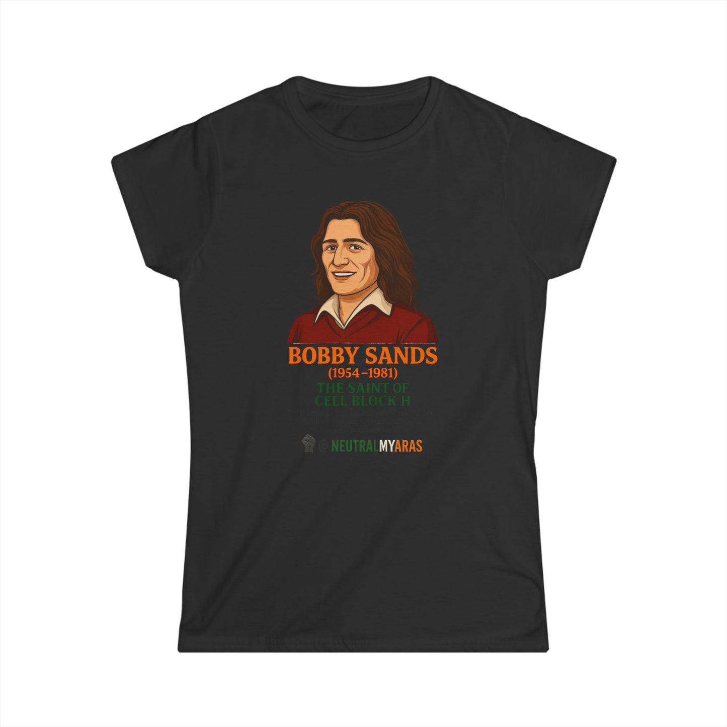 Women's Softstyle Tee 🟧 Bobby Sands – The Saint of Cell Block H