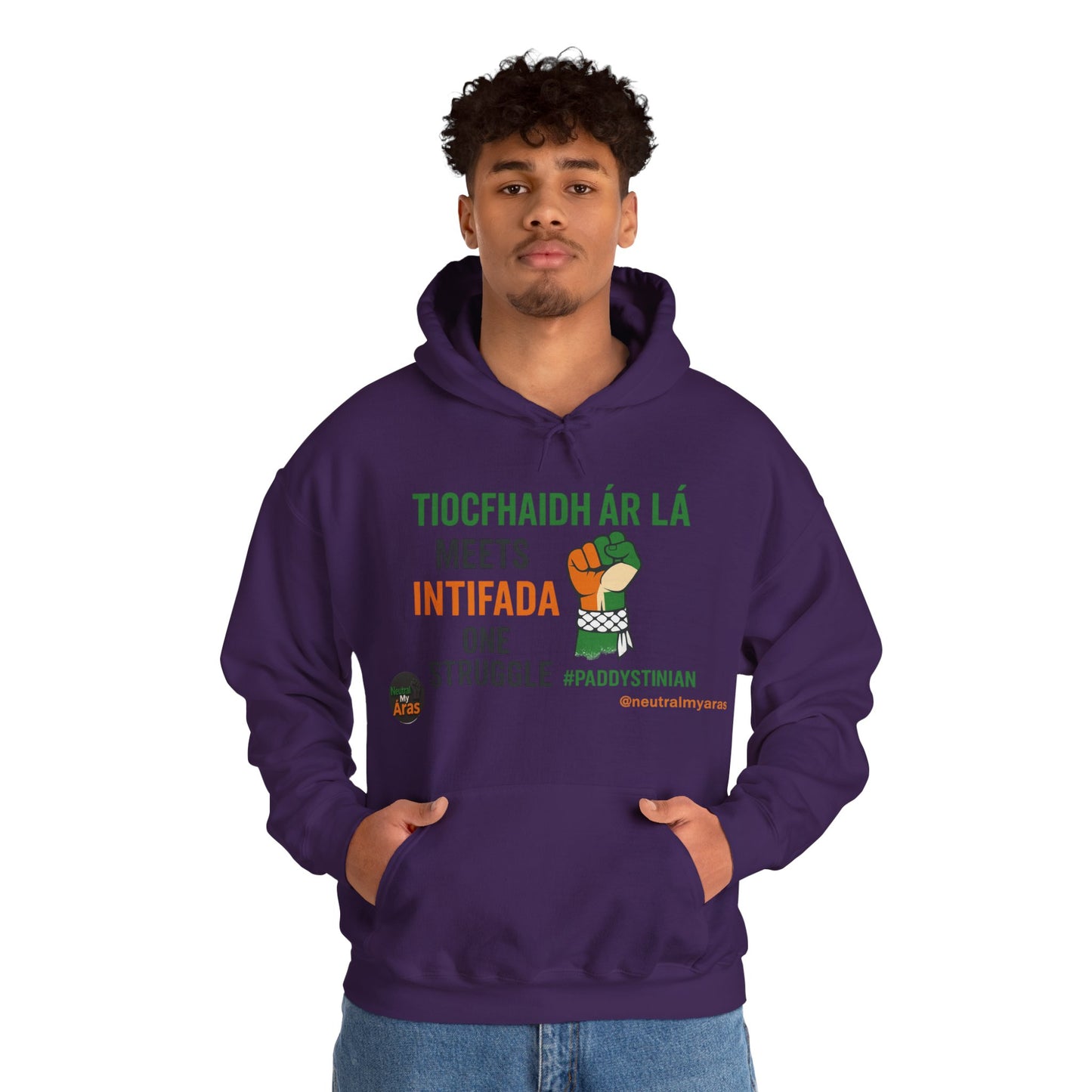 👕 “Tiocfaidh ár lá” Meets “Intifada” – One Struggle - Paddystinian Hoodie