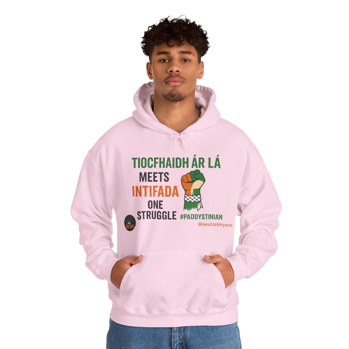 👕 “Tiocfaidh ár lá” Meets “Intifada” – One Struggle - Paddystinian Hoodie