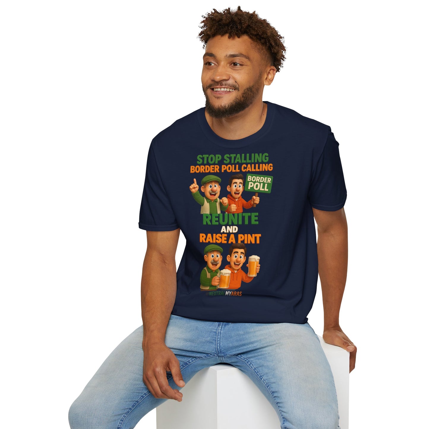 🔥 “Stop Stalling, Border Poll Calling – Reunite and Raise a Pint” T-SHIRT ☘️